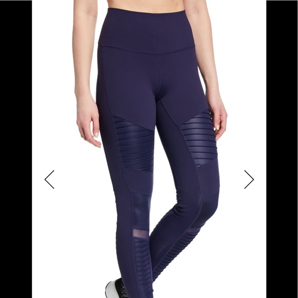 ALO yoga High-Waist Moto Sport Leggings with Mesh Panels - Picture 1 of 5